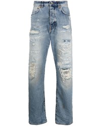 hellblaue Jeans mit Destroyed-Effekten von purple brand
