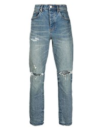 hellblaue Jeans mit Destroyed-Effekten von purple brand