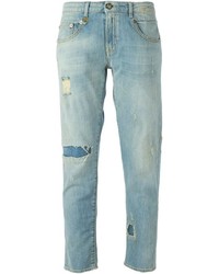 hellblaue Jeans mit Destroyed-Effekten von R 13