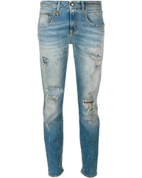 hellblaue Jeans mit Destroyed-Effekten von R 13