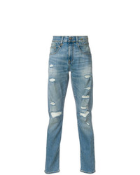 hellblaue Jeans mit Destroyed-Effekten von R13