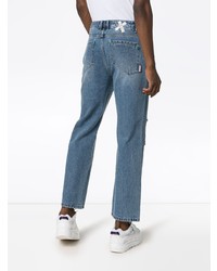 hellblaue Jeans mit Destroyed-Effekten von MAISON KITSUNÉ