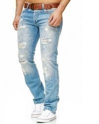 hellblaue Jeans mit Destroyed-Effekten von Redbridge