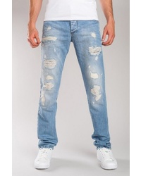 hellblaue Jeans mit Destroyed-Effekten von Redbridge