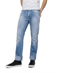 hellblaue Jeans mit Destroyed-Effekten von Replay