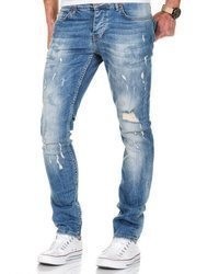 hellblaue Jeans mit Destroyed-Effekten von REPUBLIX