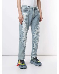 hellblaue Jeans mit Destroyed-Effekten von Off-White