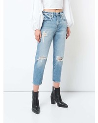 hellblaue Jeans mit Destroyed-Effekten von Frame Denim