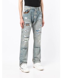 hellblaue Jeans mit Destroyed-Effekten von Amiri