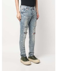 hellblaue Jeans mit Destroyed-Effekten von purple brand