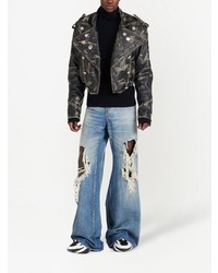 hellblaue Jeans mit Destroyed-Effekten von Balmain