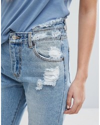 hellblaue Jeans mit Destroyed-Effekten von Pull&Bear