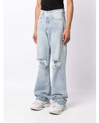 hellblaue Jeans mit Destroyed-Effekten von Vetements