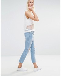hellblaue Jeans mit Destroyed-Effekten von Vero Moda