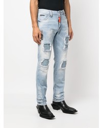 hellblaue Jeans mit Destroyed-Effekten von Philipp Plein