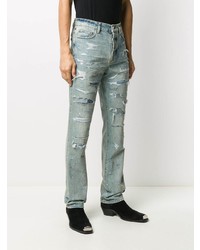 hellblaue Jeans mit Destroyed-Effekten von Amiri