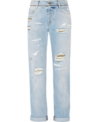 hellblaue Jeans mit Destroyed-Effekten von Roberto Cavalli