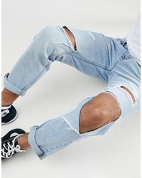 hellblaue Jeans mit Destroyed-Effekten von Rollas