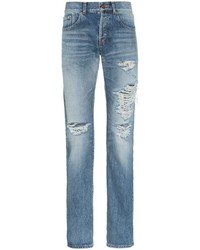 hellblaue Jeans mit Destroyed-Effekten von Saint Laurent