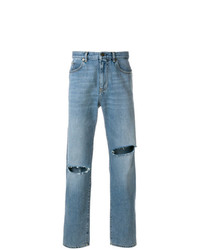 hellblaue Jeans mit Destroyed-Effekten von Saint Laurent