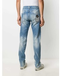 hellblaue Jeans mit Destroyed-Effekten von Philipp Plein