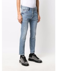 hellblaue Jeans mit Destroyed-Effekten von Philipp Plein