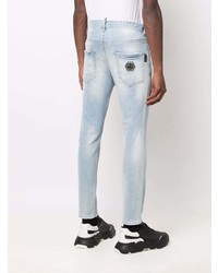 hellblaue Jeans mit Destroyed-Effekten von Philipp Plein