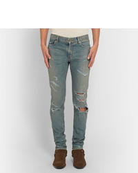 hellblaue Jeans mit Destroyed-Effekten von Saint Laurent