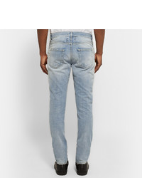 hellblaue Jeans mit Destroyed-Effekten von Saint Laurent