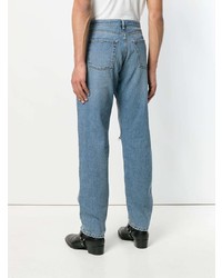 hellblaue Jeans mit Destroyed-Effekten von Saint Laurent