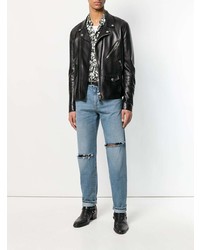 hellblaue Jeans mit Destroyed-Effekten von Saint Laurent