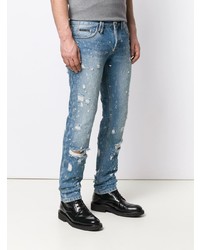 hellblaue Jeans mit Destroyed-Effekten von Philipp Plein