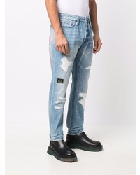 hellblaue Jeans mit Destroyed-Effekten von Evisu