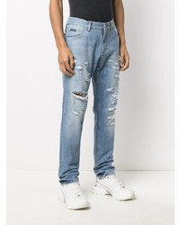 hellblaue Jeans mit Destroyed-Effekten von Dolce & Gabbana