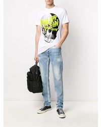 hellblaue Jeans mit Destroyed-Effekten von Philipp Plein