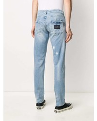 hellblaue Jeans mit Destroyed-Effekten von Philipp Plein