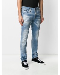 hellblaue Jeans mit Destroyed-Effekten von Philipp Plein