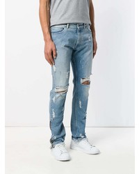 hellblaue Jeans mit Destroyed-Effekten von Palm Angels