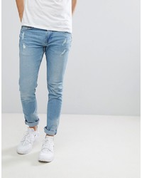 hellblaue Jeans mit Destroyed-Effekten von troy
