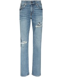 hellblaue Jeans mit Destroyed-Effekten von True Religion