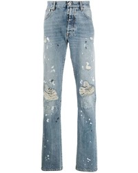 hellblaue Jeans mit Destroyed-Effekten von Unravel Project