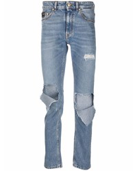 hellblaue Jeans mit Destroyed-Effekten von VERSACE JEANS COUTURE