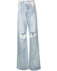 hellblaue Jeans mit Destroyed-Effekten von Vetements