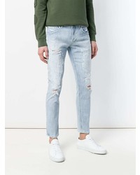 hellblaue Jeans mit Destroyed-Effekten von Dondup