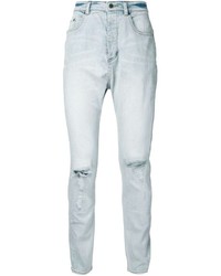 hellblaue Jeans mit Destroyed-Effekten von Zanerobe