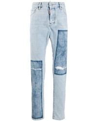 hellblaue Jeans mit Flicken von DSQUARED2