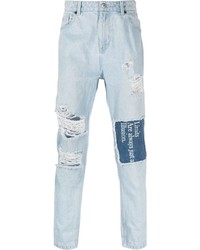hellblaue Jeans mit Flicken von John Richmond