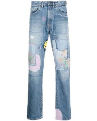 hellblaue Jeans mit Flicken von KAPITAL