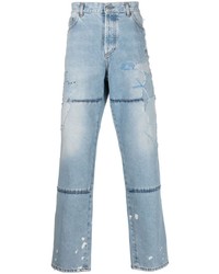 hellblaue Jeans mit Flicken von Marcelo Burlon County of Milan
