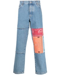 hellblaue Jeans mit Flicken von Marcelo Burlon County of Milan